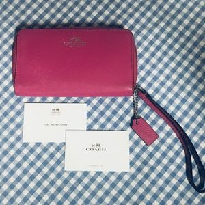 Coach leather wristlet/phone/card case